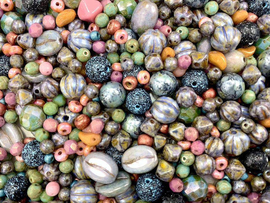 65g Exklusive mehrfarbige tschechische Glasperlen-Mischung, Illusion der Natur