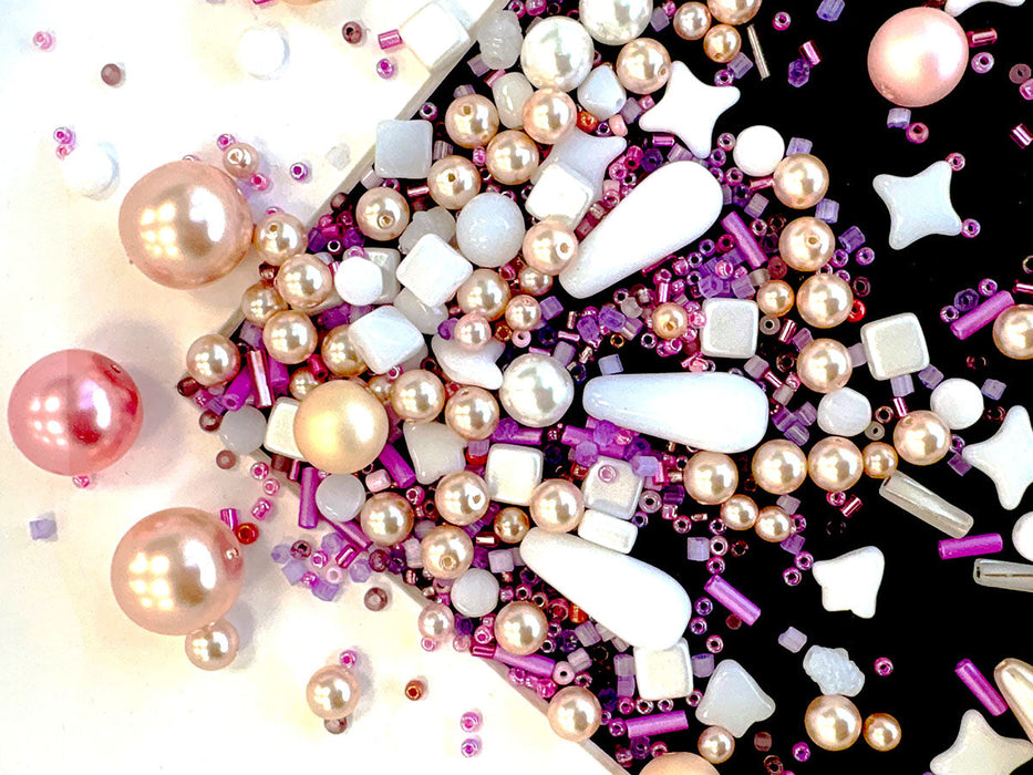 65 g Exklusive Mischung aus mehrfarbigen tschechischen Glasperlen, Rosa Wolke, Tschechisches Glas (Exclusive Multicolored Czech Glass Beads Mix)