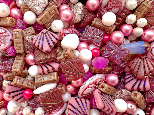 65 g Exklusive Mehrfarbige Tschechische Glasperlen-Mischung, Magisches Kaleidoskop, Tschechisches Glas (Exclusive Multicolored Czech Glass Beads Mix)