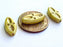 3 pcs Schiffchenperlen mit Augenmuster, 20x9 mm, Alabaster Milchig-Beige mit Goldeffekt, Tschechisches Glas (Eyed Ship Beads)