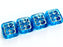 4 pcs Zierkissen-Perlen, 11x12 mm, Aquamarin mit Silberdekor, Tschechisches Glas (Ornamental Cushion Beads)