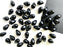 30 St. Teardrop Perlen 6x9mm, Böhmisches Glas, Schwarz