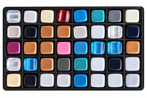 150 St. Gepresste Glasperlen Tile 6x6x2,9 mm, 2-Loch, Mischen, Tschechisches Glas (Tile Beads)