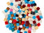 150 St. Gepresste Glasperlen Tile 6x6x2,9 mm, 2-Loch, Mischen, Tschechisches Glas (Tile Beads)