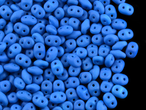 10 g SuperDuo NEON Rocailles 2.5x5mm Zwei Löcher, Böhmisches Glas, Blau
