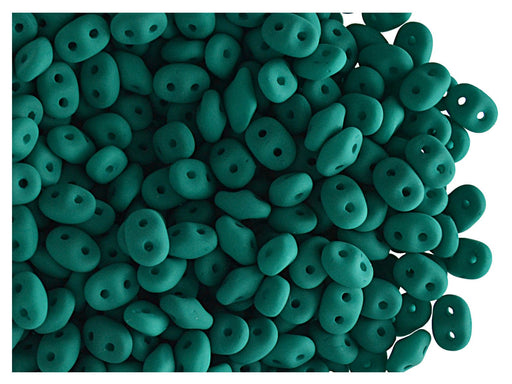 10 g SuperDuo NEON Rocailles 2.5x5mm Zwei Löcher, Böhmisches Glas, Smaragd