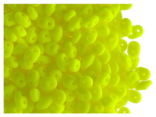 10 g SuperDuo NEON Rocailles 2.5x5mm Zwei Löcher, Böhmisches Glas, Gelb