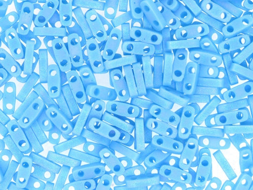 Quarter Tila™ Glasperlen 5x1.2x1.9 mm 2-Loch Opak Türkis-Blau mattiert AB Japanische Glasperlen Miyuki Farbe_Blue Farbe_ Multicolored