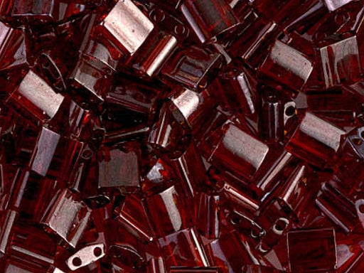 Tila™ Glasperlen  5x5 mm 2-Loch  Granatenrot Gold Luster Japanische Glasperlen Miyuki Farbe_Red