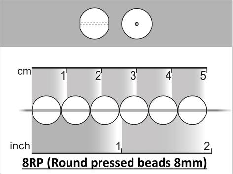 25 pcs Runde Perlen 8 mm, Jet Black Labrador voll geätzt, Tschechisches Glas (Round Beads)