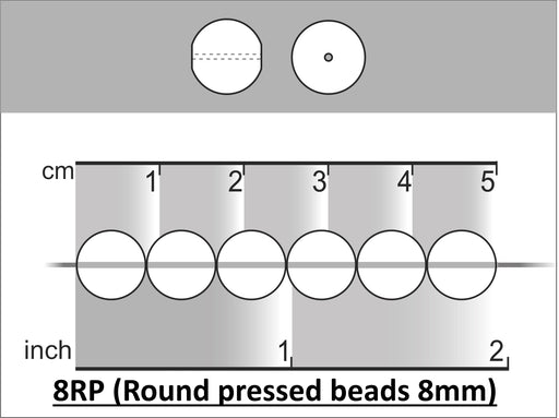 30 pcs Perlenimitat 8 mm, Elfenbein besprizt, Tschechisches Glas (Pearl Beads)