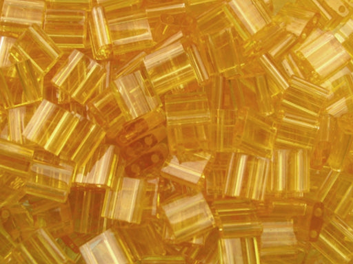 Tila™ Glasperlen  5x5 mm 2-Loch  Transparent Helltopaz Japanische Glasperlen Miyuki Farbe_Brown