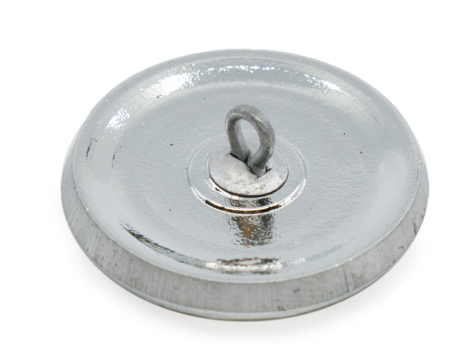 1 pc Tschechischer Glasknopf handbemalt, Größe 10 (22.5 mm | 7/8'') , Aluminium Silber, Tschechisches Glas