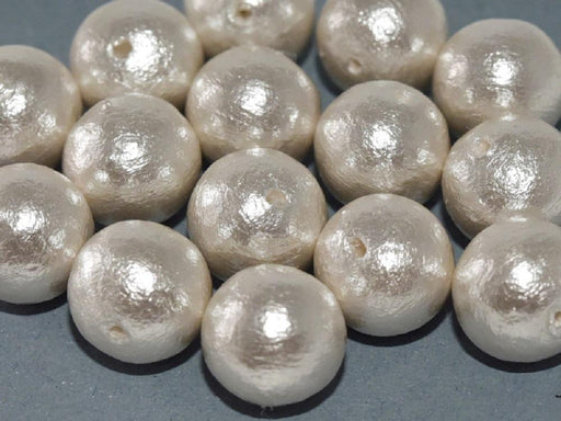 Cotton Pearls 10 mm Weiß Japanische Glasperlen Miyuki White