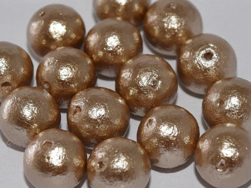 Cotton Pearls 10 mm Beige Japanische Glasperlen Miyuki Beige