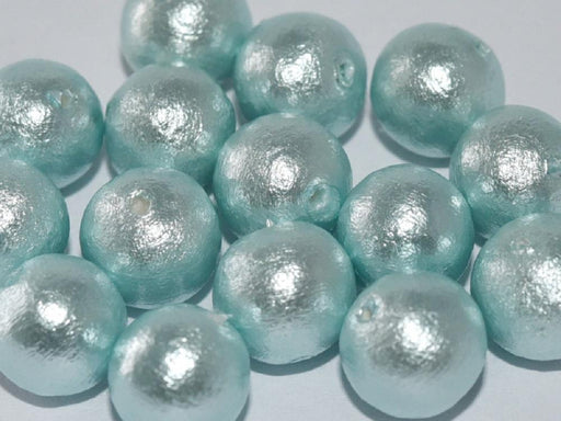 Cotton Pearls 10 mm Aqua Japanische Glasperlen Miyuki Blue