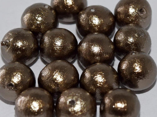 Cotton Pearls 10 mm Bronze Japanische Glasperlen Miyuki Brown