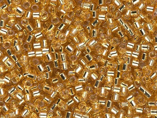 Delica Glasperlen 10/0 Gold mit versilbertem Loch Japanische Glasperlen Miyuki Farbe_Yellow Farbe_ Silver