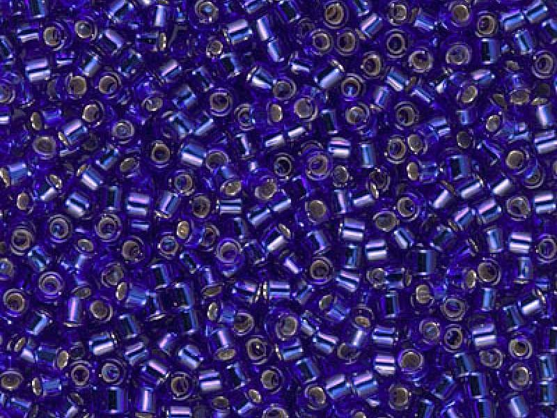 Delica Glasperlen 10/0 Kobalt mit versilbertem Loch  Japanische Glasperlen Miyuki Farbe_Blue Farbe_ Silver