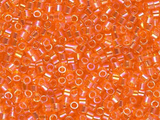 Delica Glasperlen 10/0 Transparent Tangerine AB  Japanische Glasperlen Miyuki Farbe_Orange