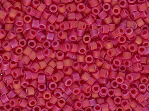 Delica Glasperlen 10/0 Opak Rot AB matt  Japanische Glasperlen Miyuki Farbe_Red