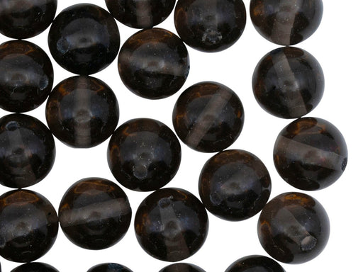 Runde Perlen aus Naturstein 10 mm Obsidian Semitransparent Schwarz Mineralien Russland Farbe_Black Farbe_ Brown