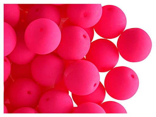 24 St. Rund NEON ESTRELA Perlen 10mm, Böhmisches Glas, Rosa