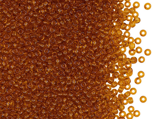 Rocailles Seed Beads 9/0 Topaz Transparent Tschechisches Glas Brown