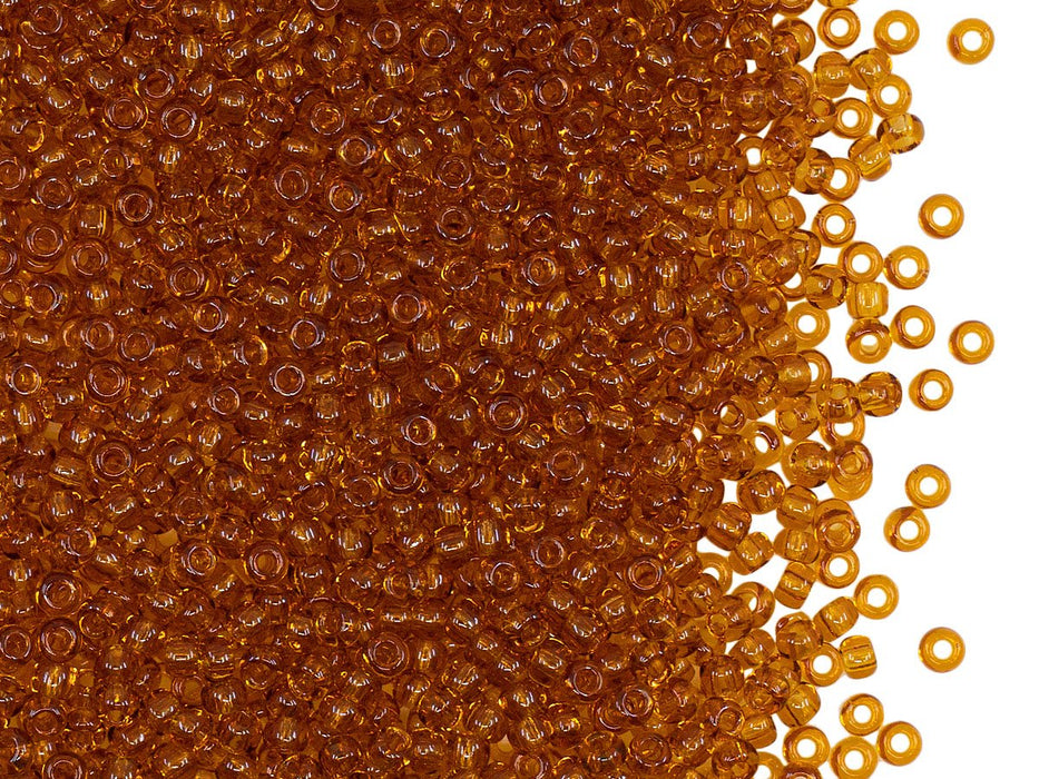 Rocailles Seed Beads 9/0 Topaz Transparent Tschechisches Glas Brown