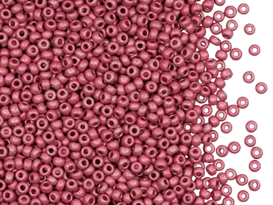 Rocailles Seed Beads 9/0 Rosa Metallic matt Tschechisches Glas Pink