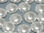 10 St. Tschechische Glascabochon 10mm (glatte umkehren Seite), Perle Hellweiß