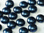10 St. Tschechische Glascabochon 10mm (glatte umkehren Seite), Pearl Mitternachtsblau