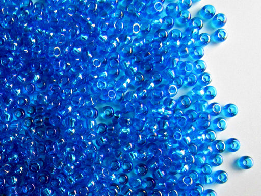 20 g 10/0 Rocailles Preciosa Ornela, Blau Transparent schimmernd, Tschechisches Glas