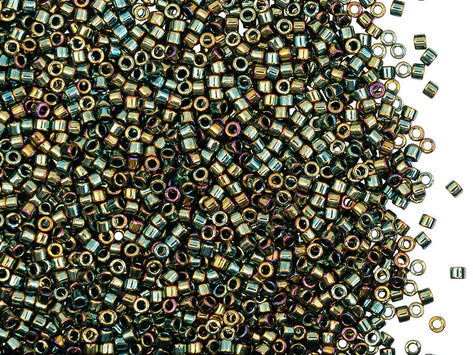 Delica Glasperlen 11/0 Metallic-Grün AB Japanische Glasperlen Miyuki Farbe_Green Farbe_ Multicolored