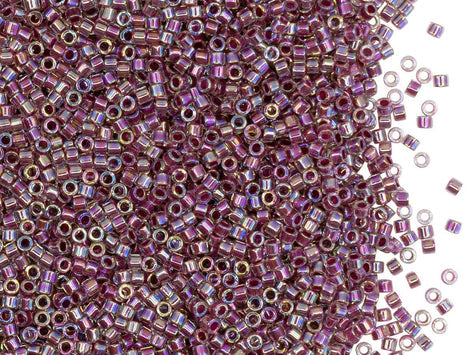 Delica Glasperlen 11/0 Mit magenta gefärbtem Loch AB  Japanische Glasperlen Miyuki Farbe_Purple