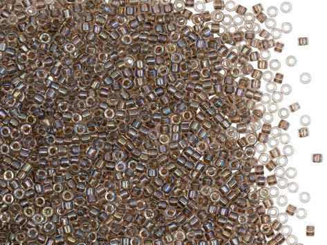 Delica Glasperlen 11/0 Kristall Taupe beschichtet AB Japanische Glasperlen Miyuki Farbe_Brown