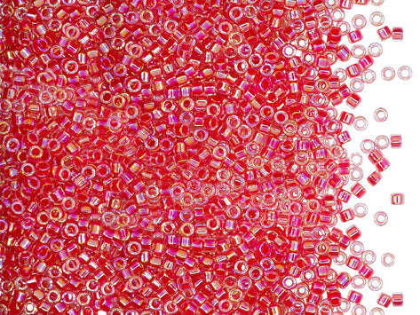 Delica Glasperlen 11/0 Gefüttert Dark Rose AB Japanische Glasperlen Miyuki Farbe_Red Farbe_ Pink