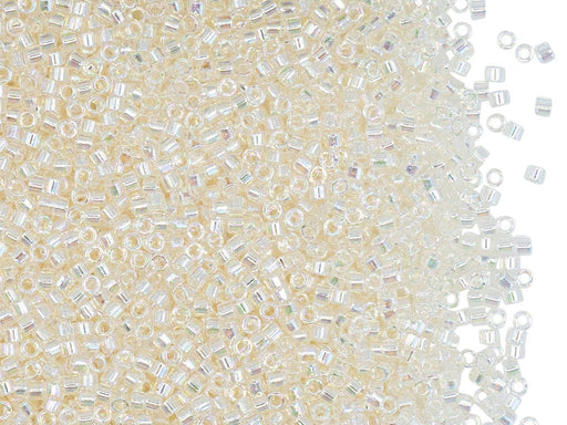 5 g 11/0 Miyuki Delica Japanische Rocailles, Creme Kristall AB