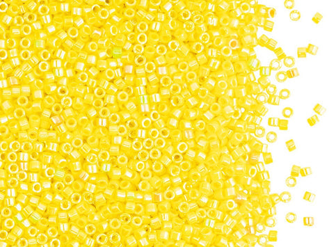 Delica Glasperlen 11/0 Opak Gelb AB Japanische Glasperlen Miyuki Farbe_Yellow