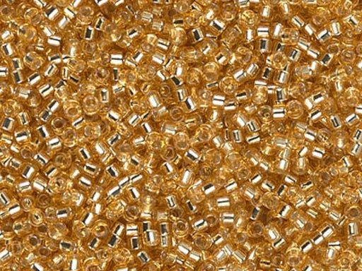 Delica Glasperlen 11/0 Gold mit versilbertem Loch Japanische Glasperlen Miyuki Farbe_Yellow