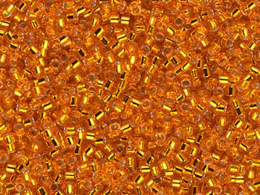 Delica Glasperlen 11/0 Orange mit versilbertem Loch Japanische Glasperlen Miyuki Farbe_Orange