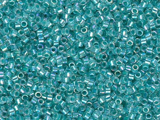 Delica Glasperlen 11/0 Gefüttert Aqua Blue AB Japanische Glasperlen Miyuki Farbe_Blue