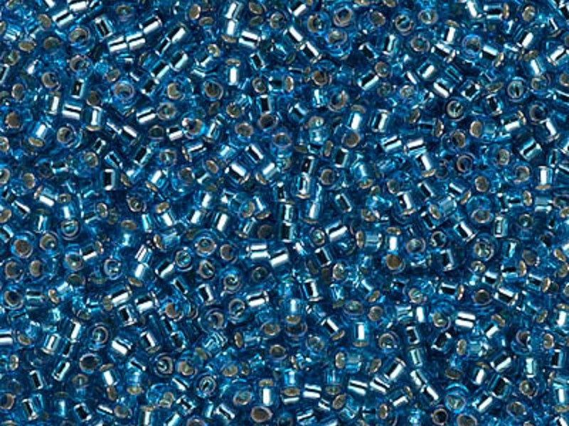 Delica Glasperlen 11/0 Aquamarin versilbertes Loch Japanische Glasperlen Miyuki Farbe_Blue