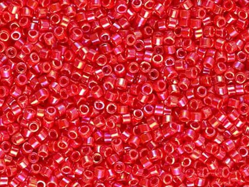 Delica Glasperlen 11/0 Opak Siamrot hell AB Japanische Glasperlen Miyuki Farbe_Red