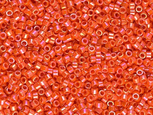 Delica Glasperlen 11/0 Opak Orange AB Japanische Glasperlen Miyuki Farbe_Orange