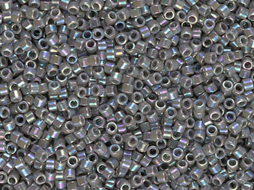 Delica Glasperlen 11/0 Undurchsichtiges Grau AB Japanische Glasperlen Miyuki Farbe_Grey