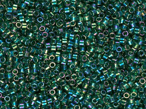 Delica Glasperlen 11/0 Transparent Smaragd AB Japanische Glasperlen Miyuki Farbe_Green