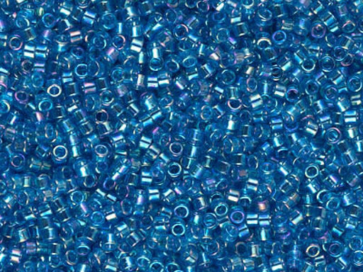 Delica Glasperlen 11/0 Transparent Aquamarin AB Japanische Glasperlen Miyuki Farbe_Blue