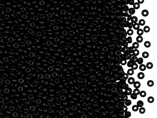 20 g 11/0 Rocailles Preciosa Ornela, Jet Schwarz, Tschechisches Glas
