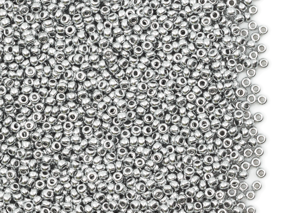 20 g 11/0 Rocailles Preciosa Ornela, Aluminium Silber, Tschechisches Glas